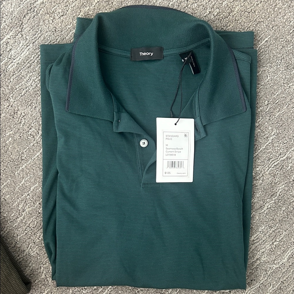 Theory Men's Forest Green Polo Shirt